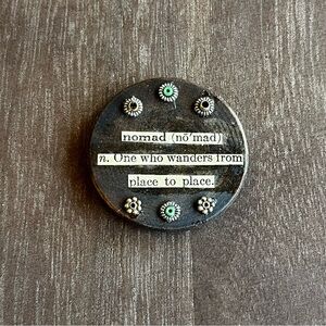 Handmade Dictionary Word Magnet On Stained Wood • Nomad